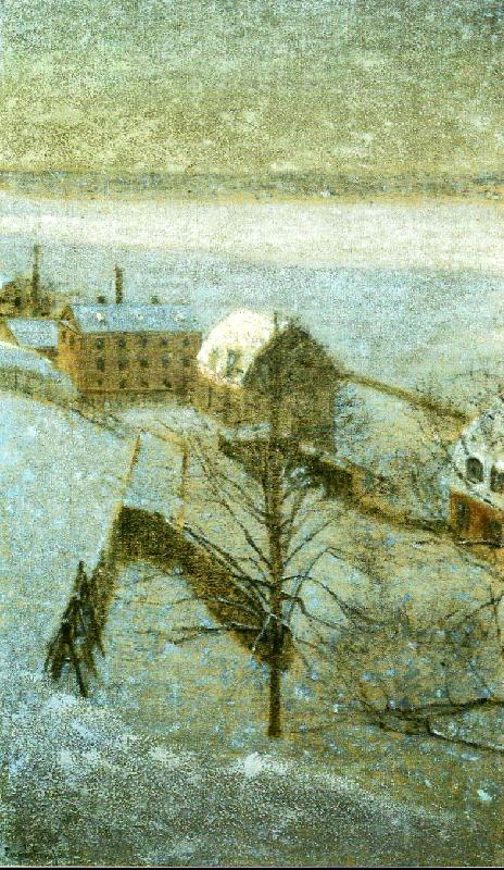 Eugene Jansson vinterbild fran stockholm Norge oil painting art